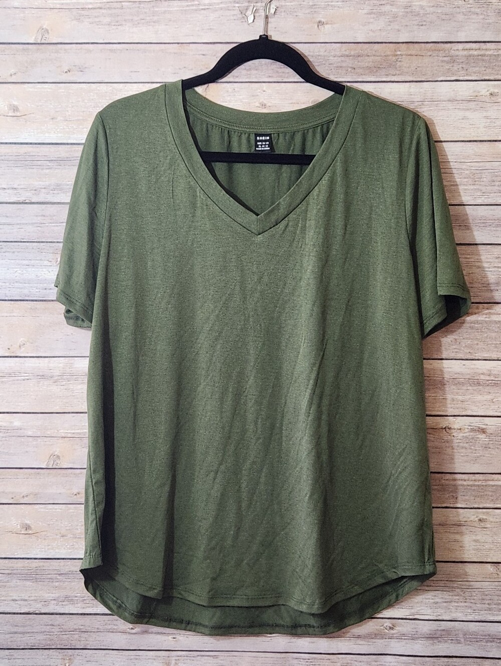 SHEIN Olive Green Crewneck Top